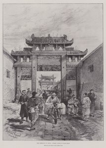 中国のドイツ人、キアオ・チャウのストリートシーン 作： Melton Prior
